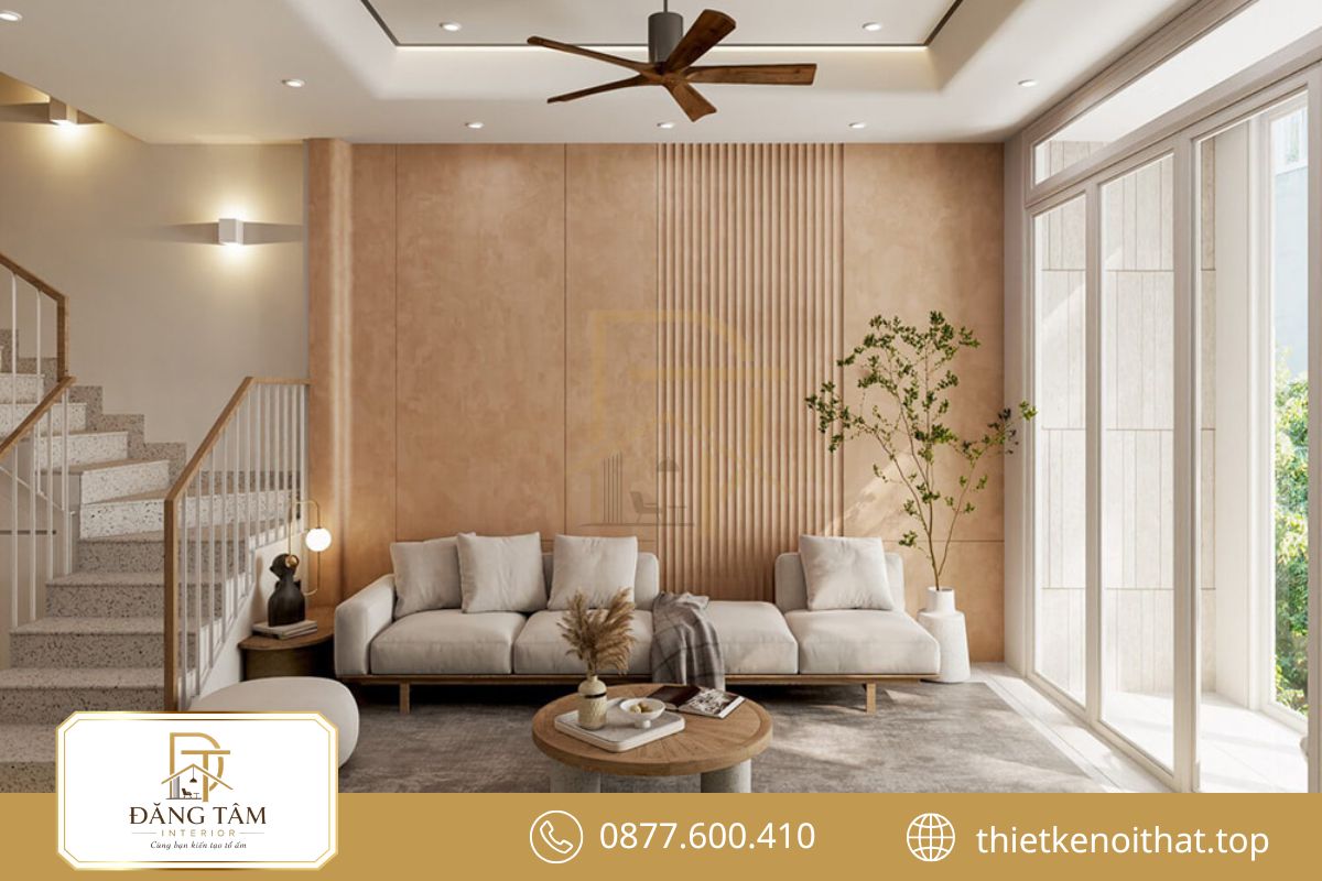 Thiết kế nội thất biệt thự liền kề tối giản giữ không gian gọn và liền mạch