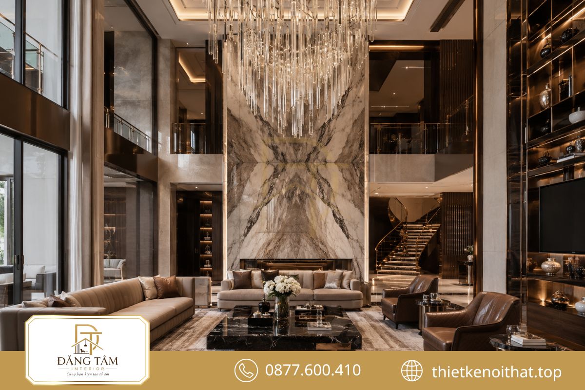 Phong cách Luxury gây ấn tượng bằng vật liệu cao cấp và độ hoàn thiện tinh xảo
