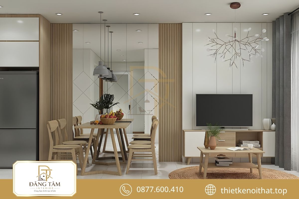 Thiết kế nội thất căn hộ 2 phòng ngủ Japandi ấm áp, thư thái 