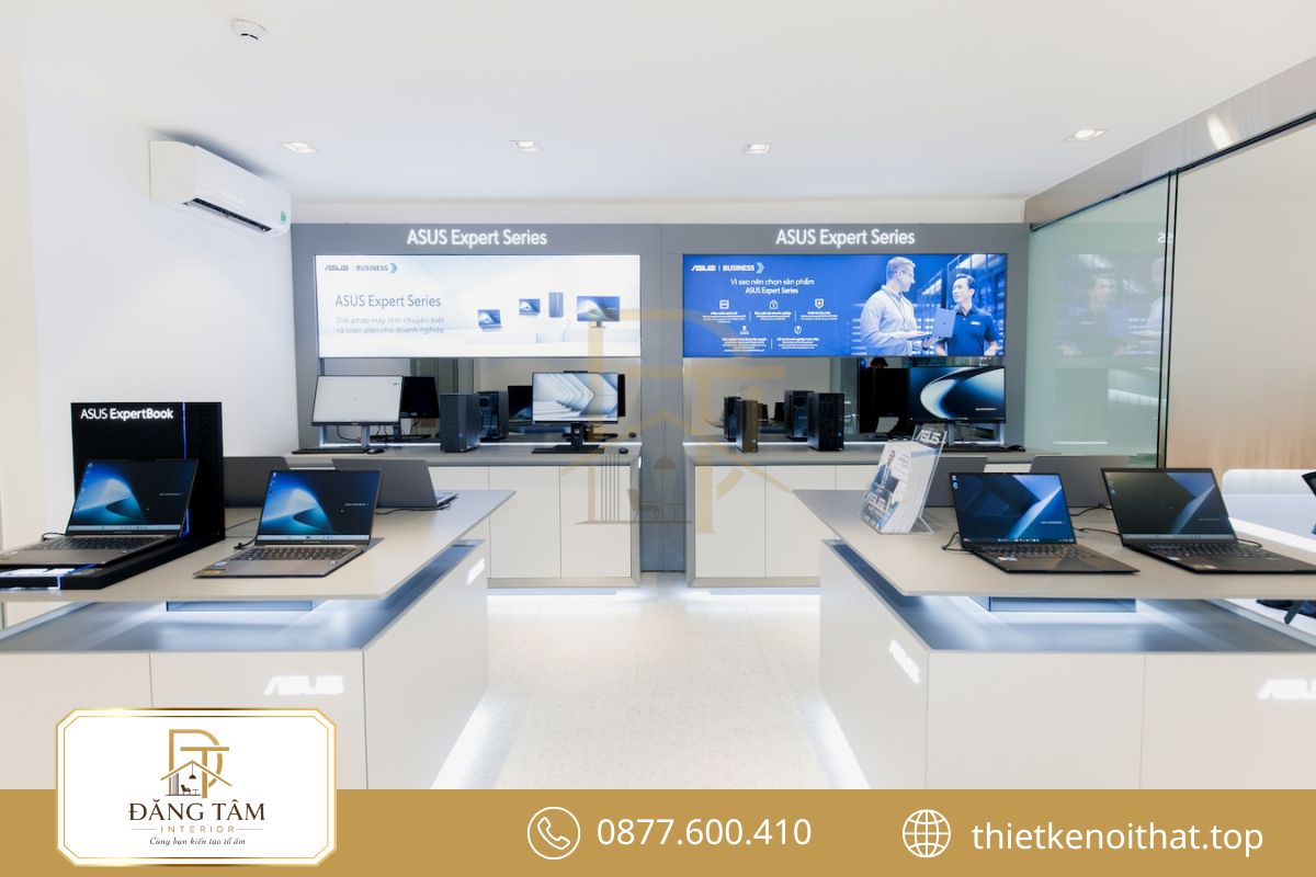 Nội thất đồng bộ giúp hình ảnh showroom trở nên nổi bật và dễ nhớ