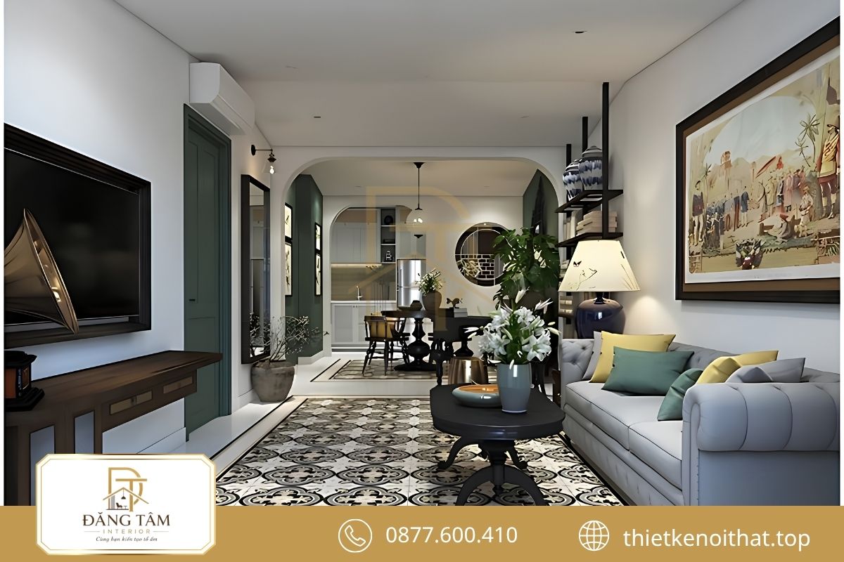 Nhà ống 60m2 phân chia công năng hợp lý, thuận tiện 