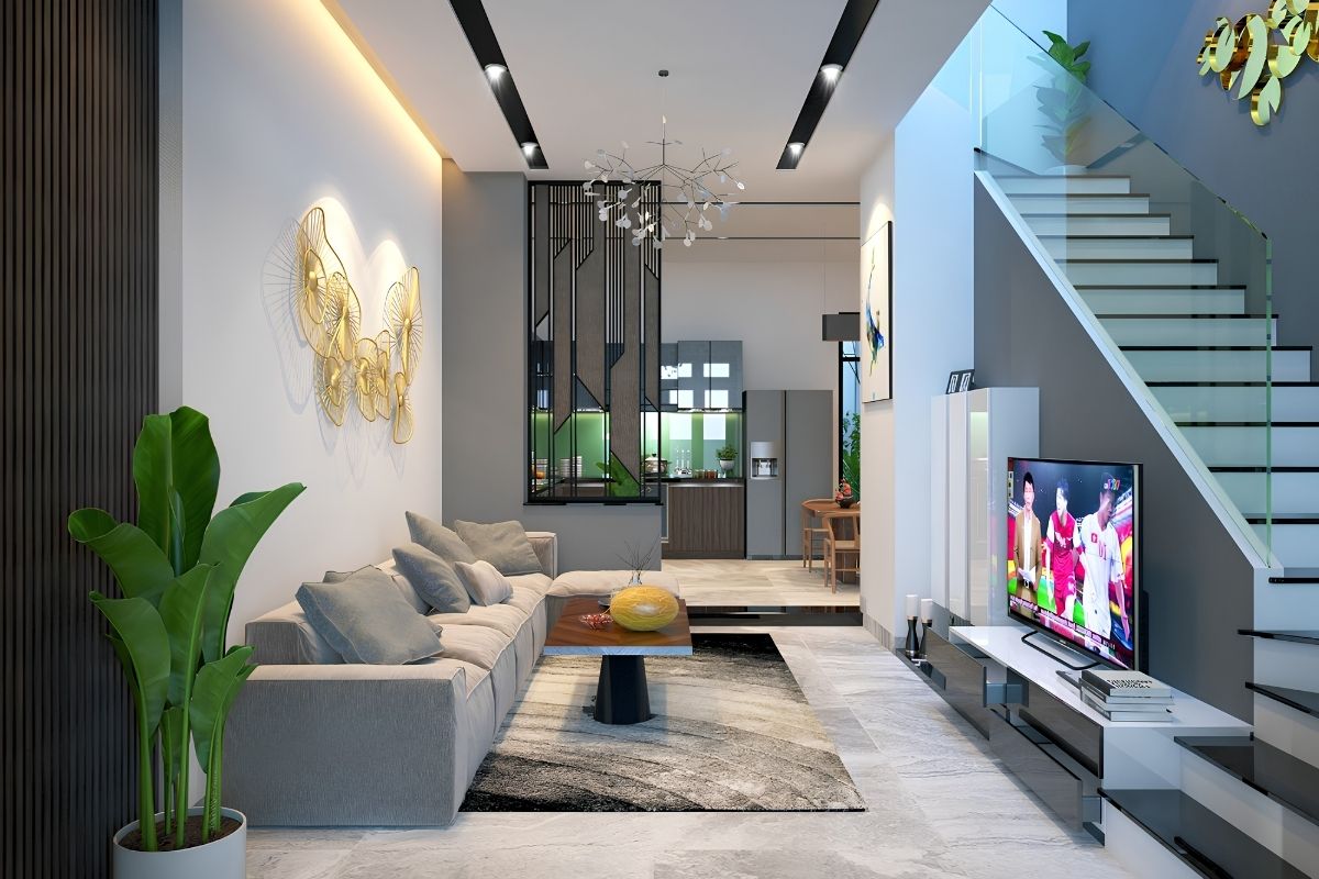 thiết kế nội thất nhà ống 1 tầng