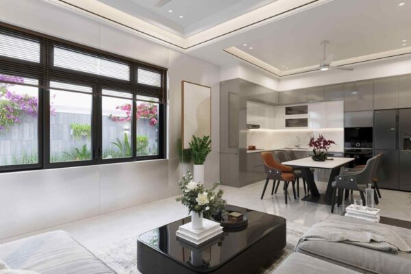 thiết kế nội thất nhà ống 2 tầng