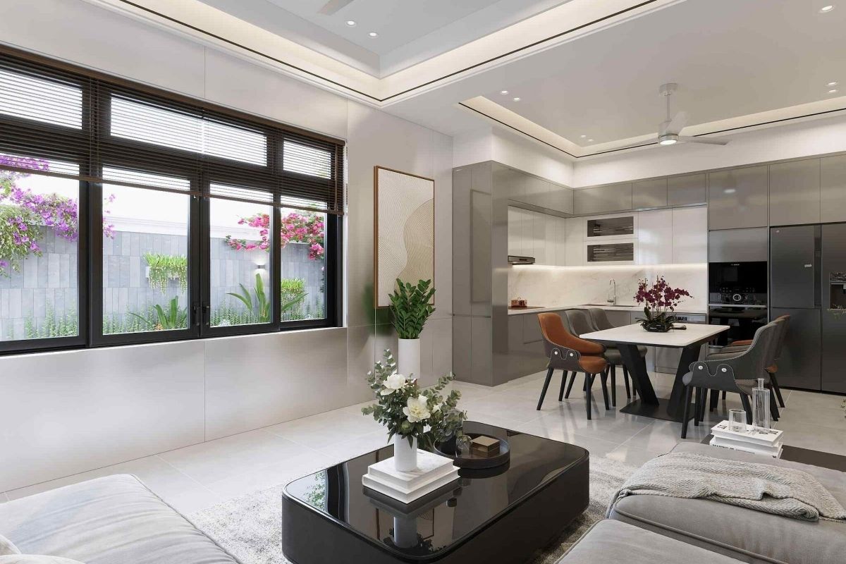 thiết kế nội thất nhà ống 2 tầng