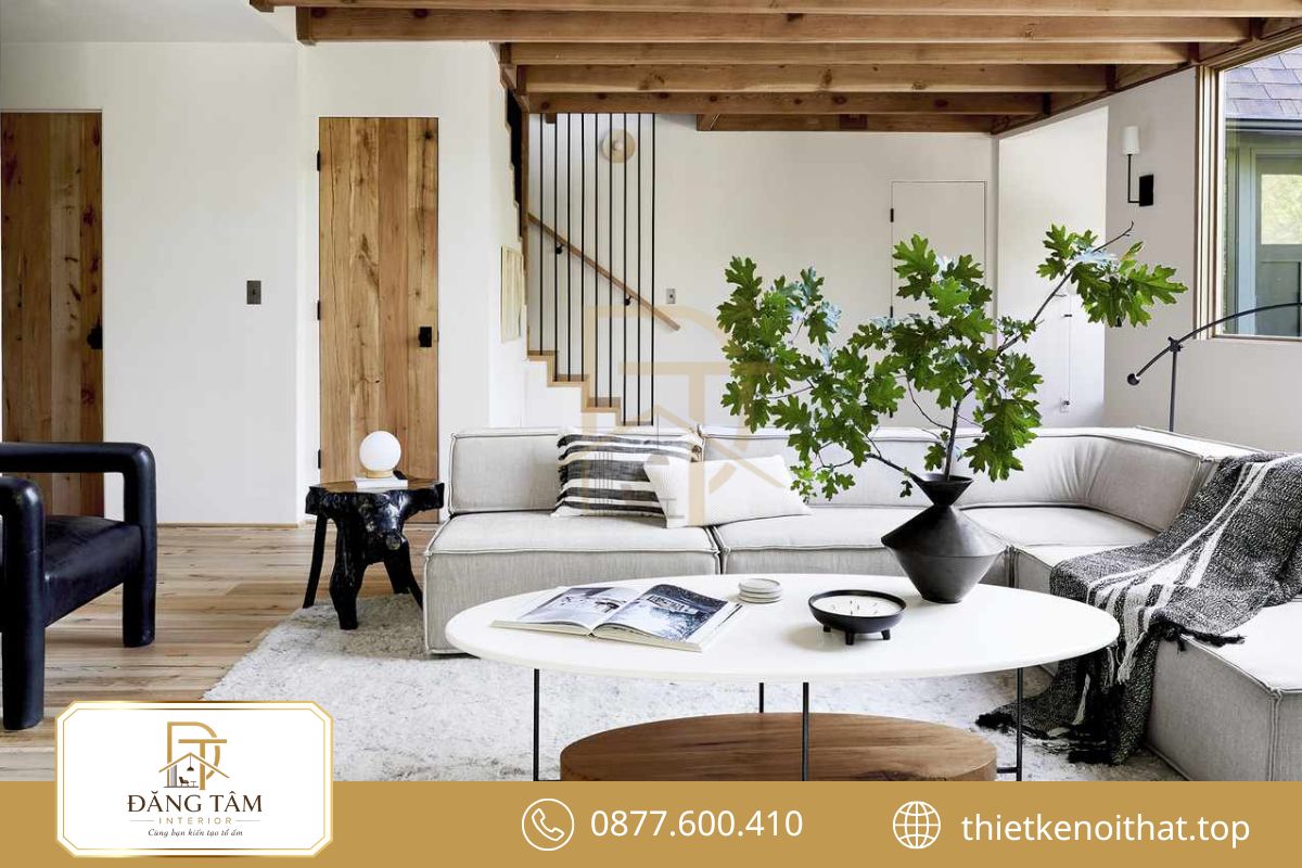 Phong cách hiện đại trong thiết kế nội thất nhà phố 2 tầng