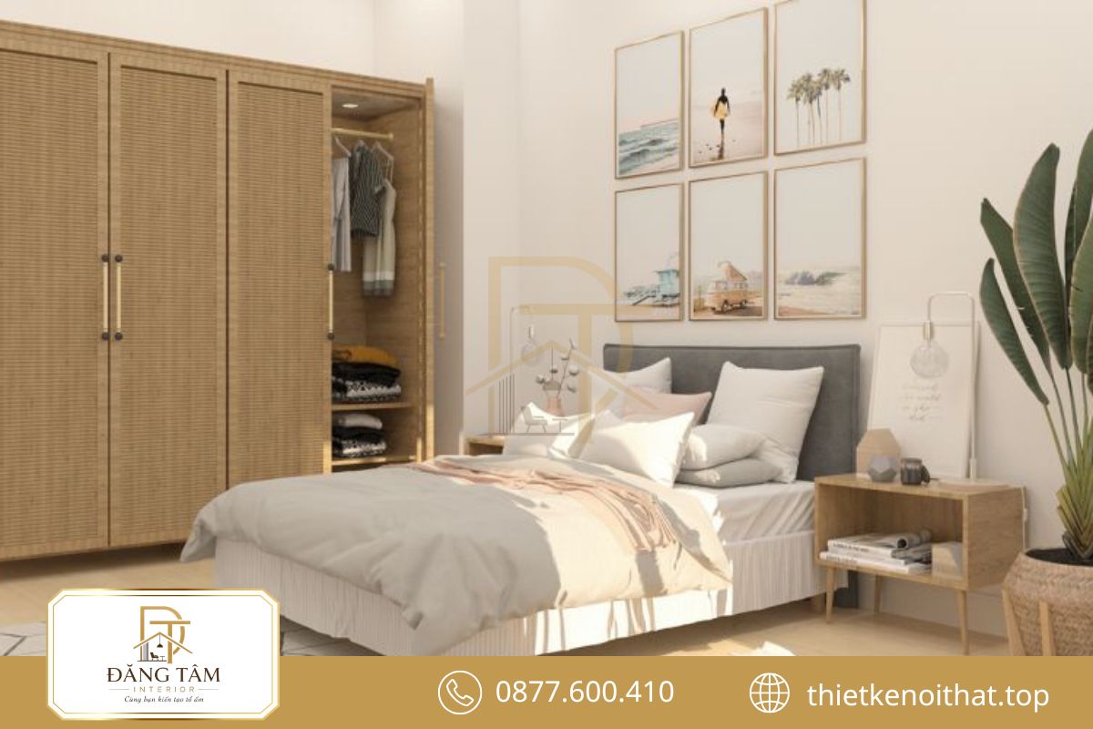 Ánh sáng tự nhiên và gỗ sáng định hình phòng ngủ Scandinavian nhẹ nhàng