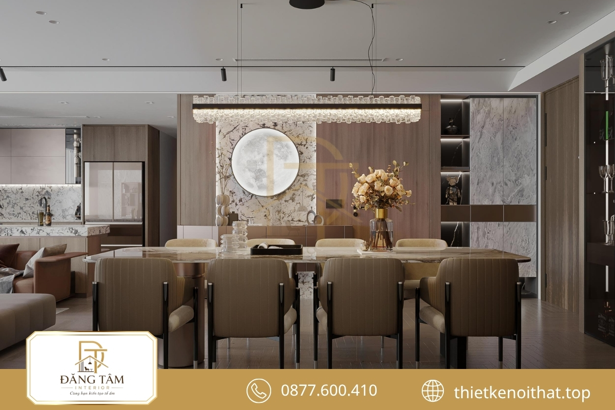 Phòng ăn phong cách nội thất hiện đại kết nối tiện nghi, thẩm mỹ 