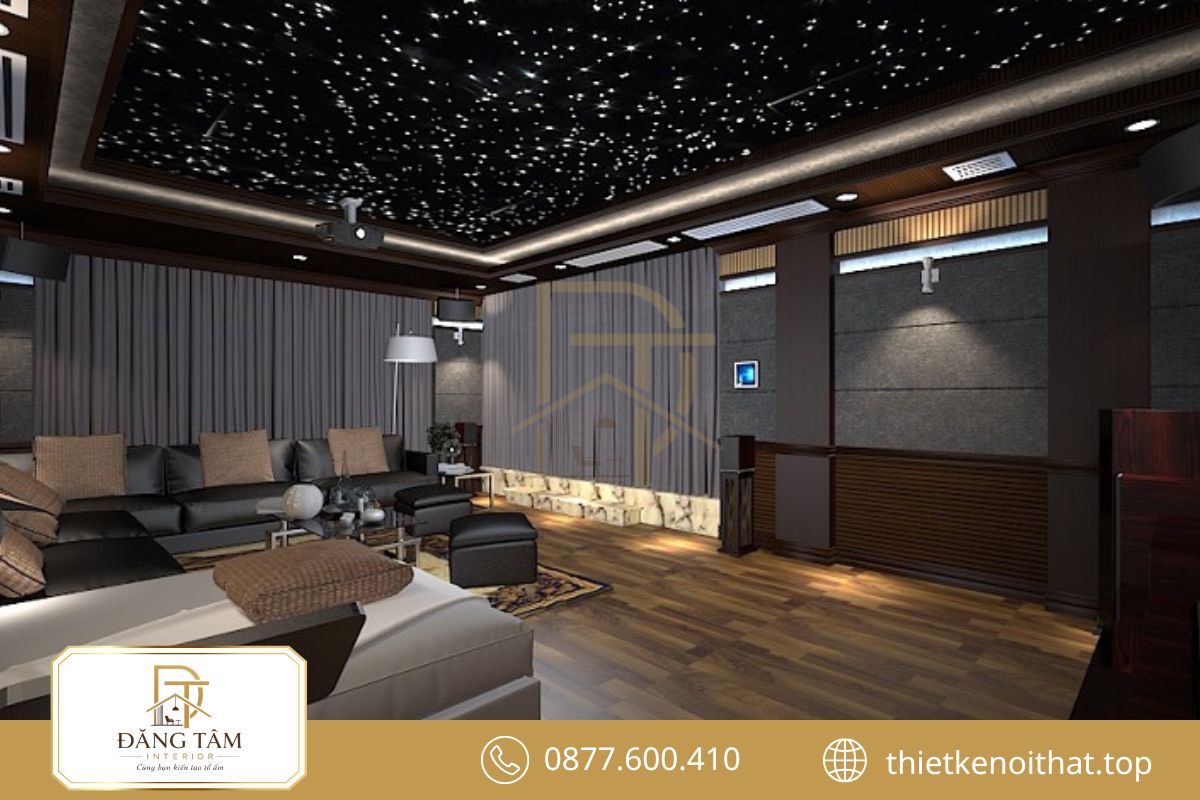 Phòng giải trí biệt thự tạo trải nghiệm riêng qua ánh sáng và xử lý âm thanh