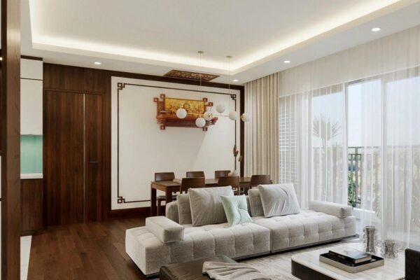 Mẫu Thiết Kế Nội Thất Phòng Khách Có Bàn Thờ Hợp Phong Thủy