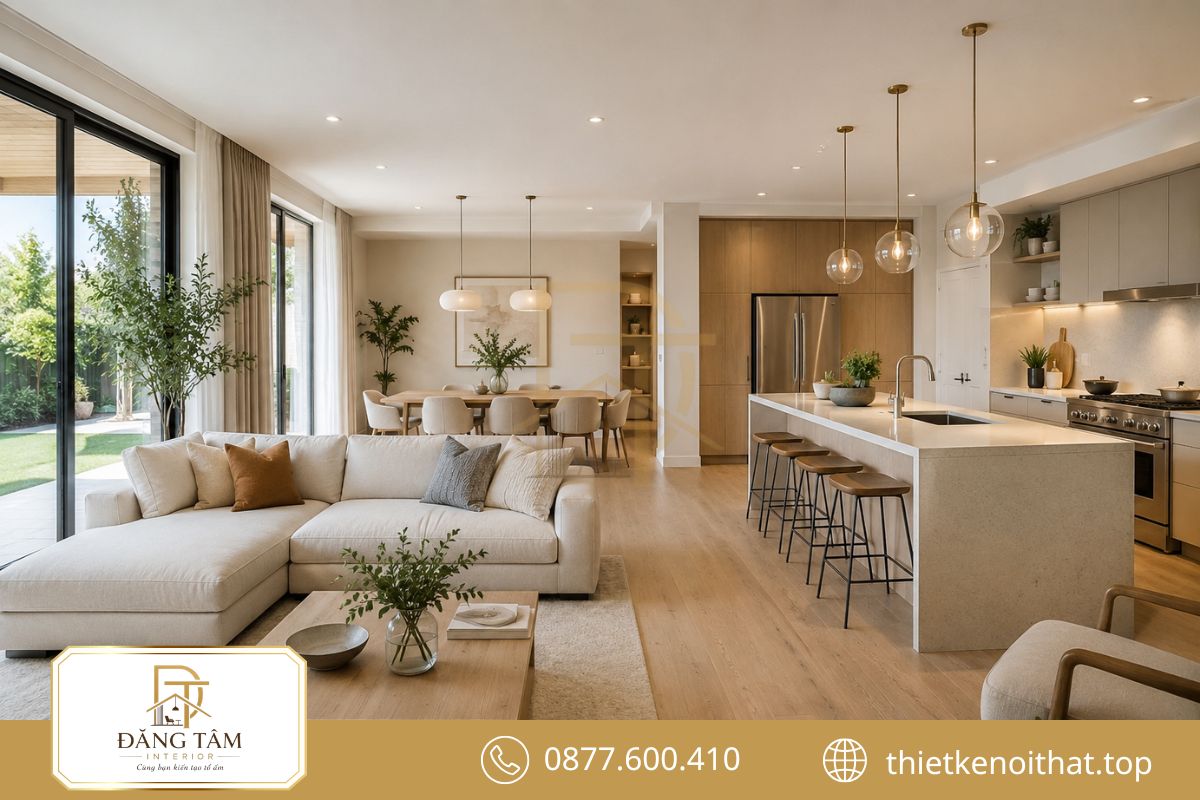 Thiết kế liên thông phù hợp khi mặt bằng, thói quen sinh hoạt và thông gió hài hòa