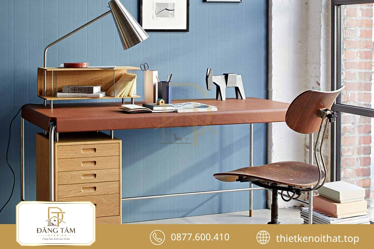 Phòng làm việc Bauhaus gọn gàng, logic và giàu cảm hứng hình học