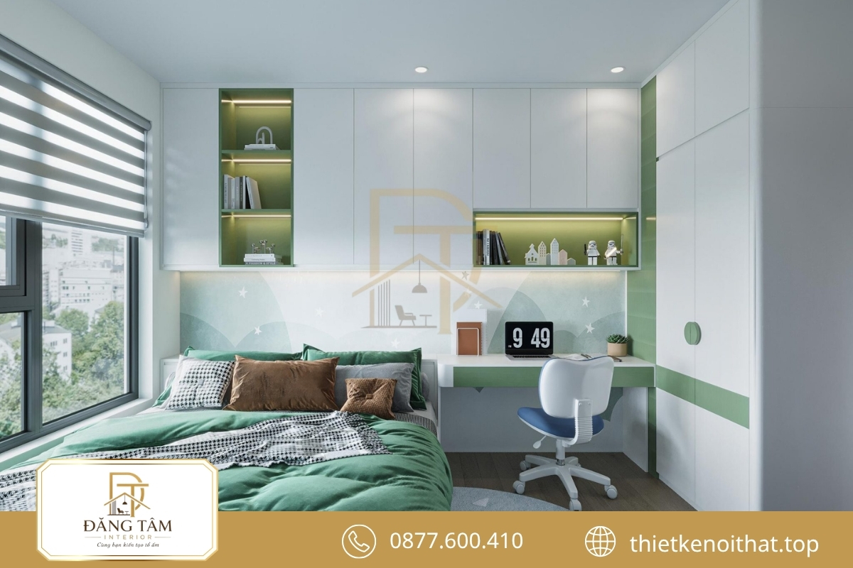 Khoảng trống giữa phòng tạo khu vui chơi linh hoạt dành cho bé trai