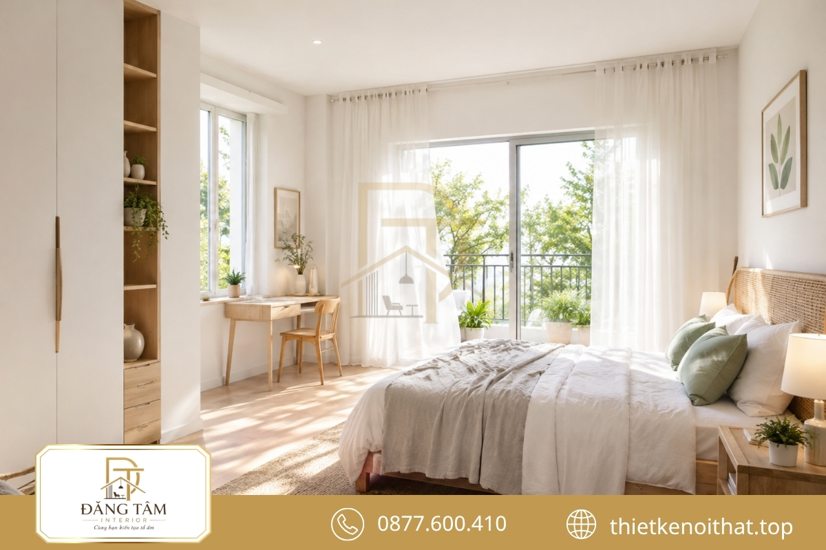 Cửa sổ lớn mang ánh sáng và luồng gió tự nhiên vào phòng 