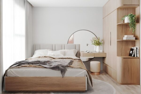 Tổng hợp mẫu thiết kế phòng ngủ 9m2 đủ giường, tủ và góc làm việc