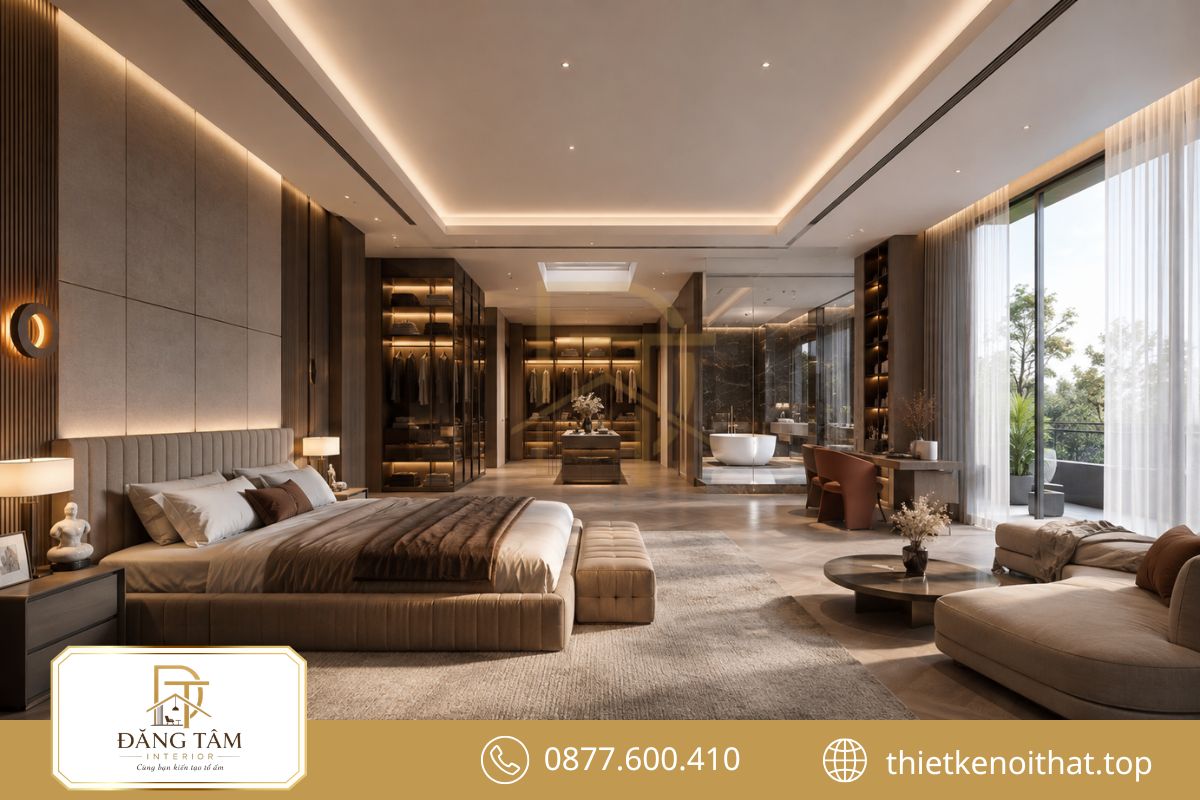 Phòng master trên 50m2 mang trải nghiệm nghỉ dưỡng riêng tư cao cấp