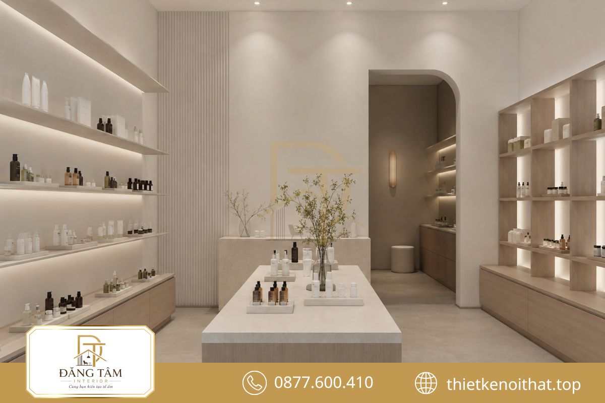 Phong cách tối giản giúp sản phẩm nổi bật và không gian thêm thông thoáng