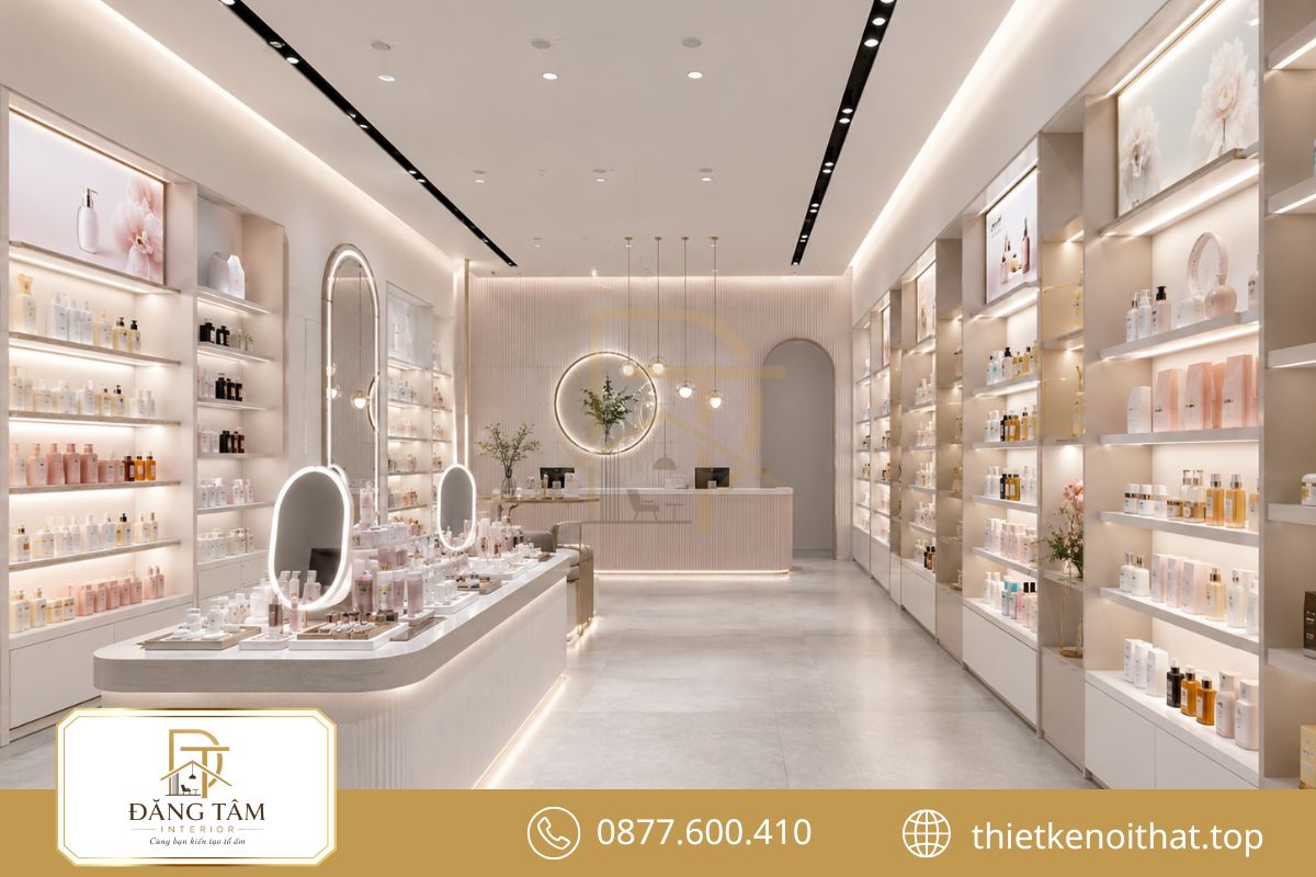Không gian sang trọng nâng cao giá trị cảm nhận của từng dòng mỹ phẩm