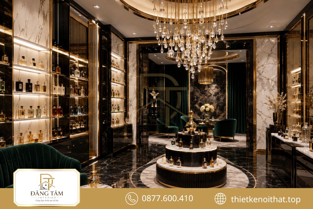 Không gian Luxury tôn lên vẻ xa hoa của những bộ sưu tập nước hoa cao cấp