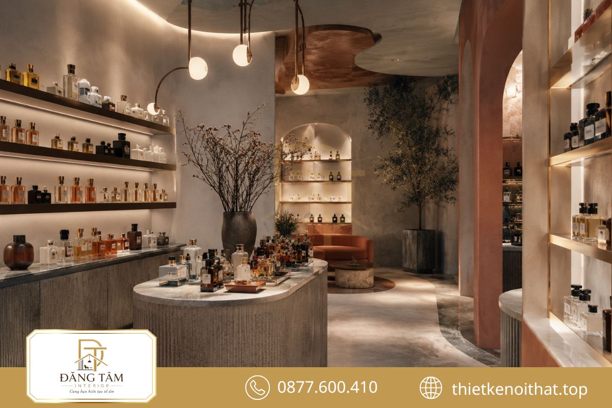 Thiết kế shop nước hoa không gian đương đại thời thượng