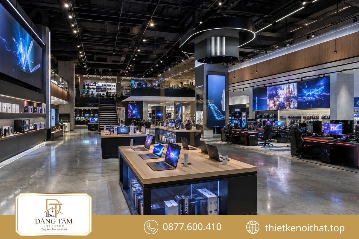 Showroom quy mô lớn phân khu rõ giúp khách dễ dàng khám phá sản phẩm