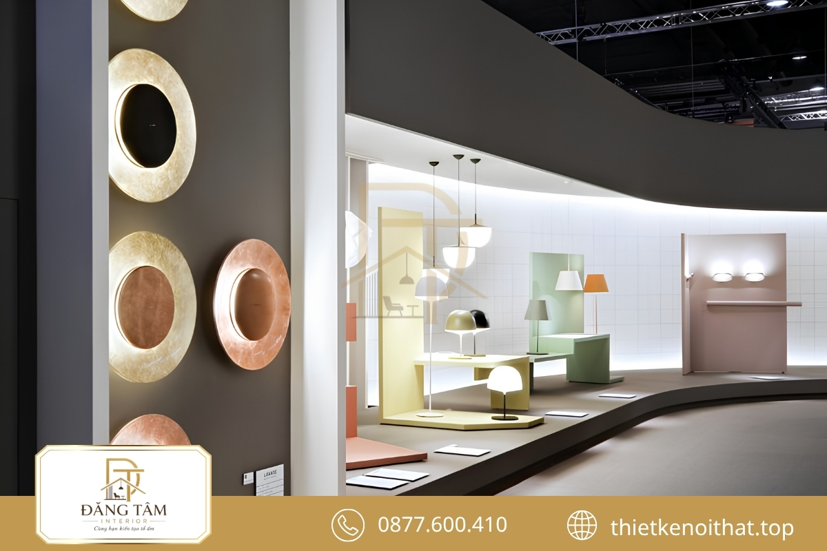 Showroom tối giản làm nổi bật hình dáng, chất liệu và hiệu ứng ánh sáng