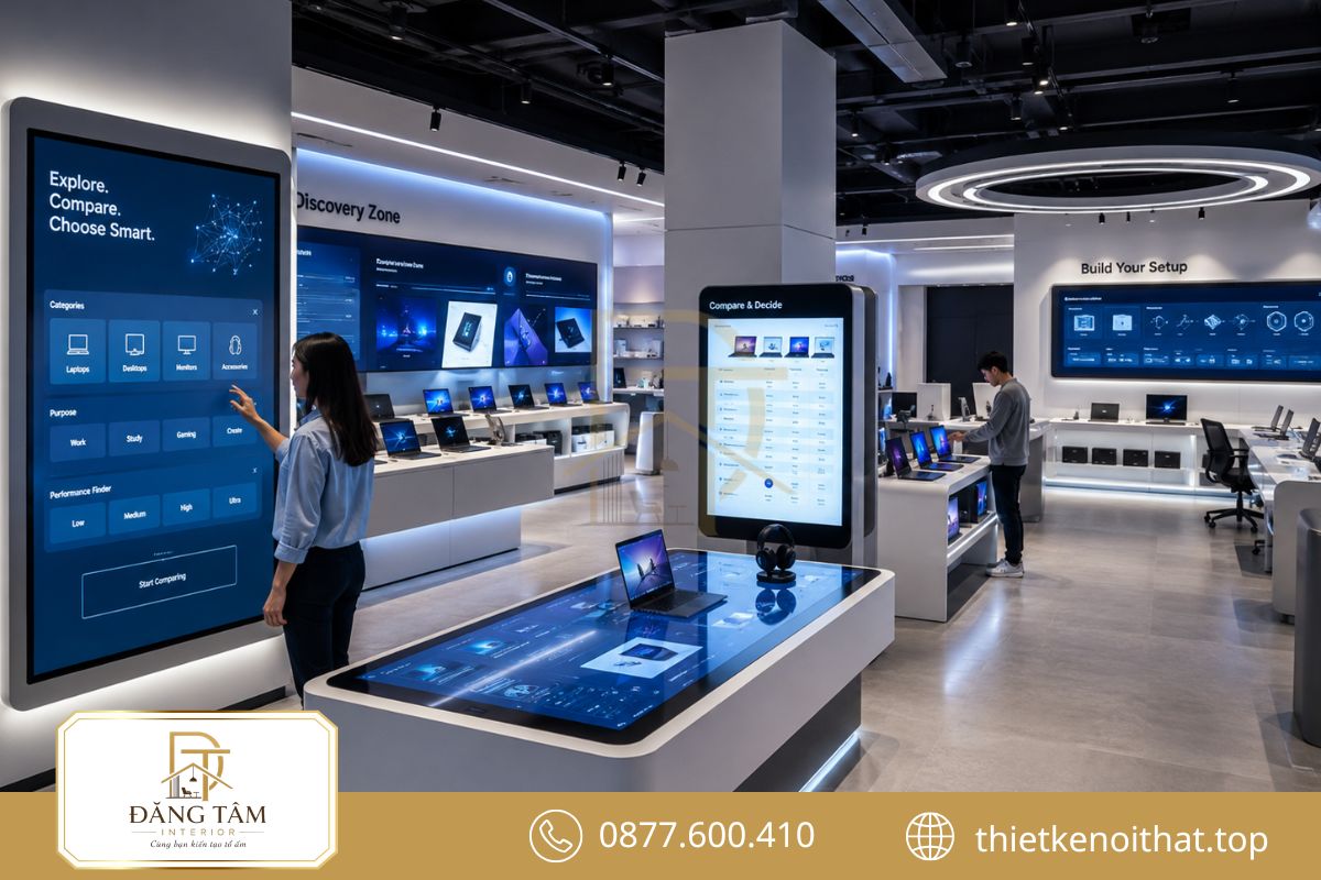Công nghệ tương tác giúp khách chủ động tìm hiểu sản phẩm ngay tại showroom