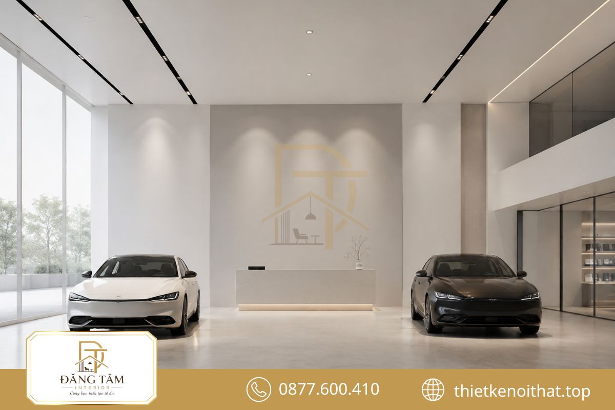 Không gian tối giản đưa từng mẫu xe trở thành tâm điểm của showroom