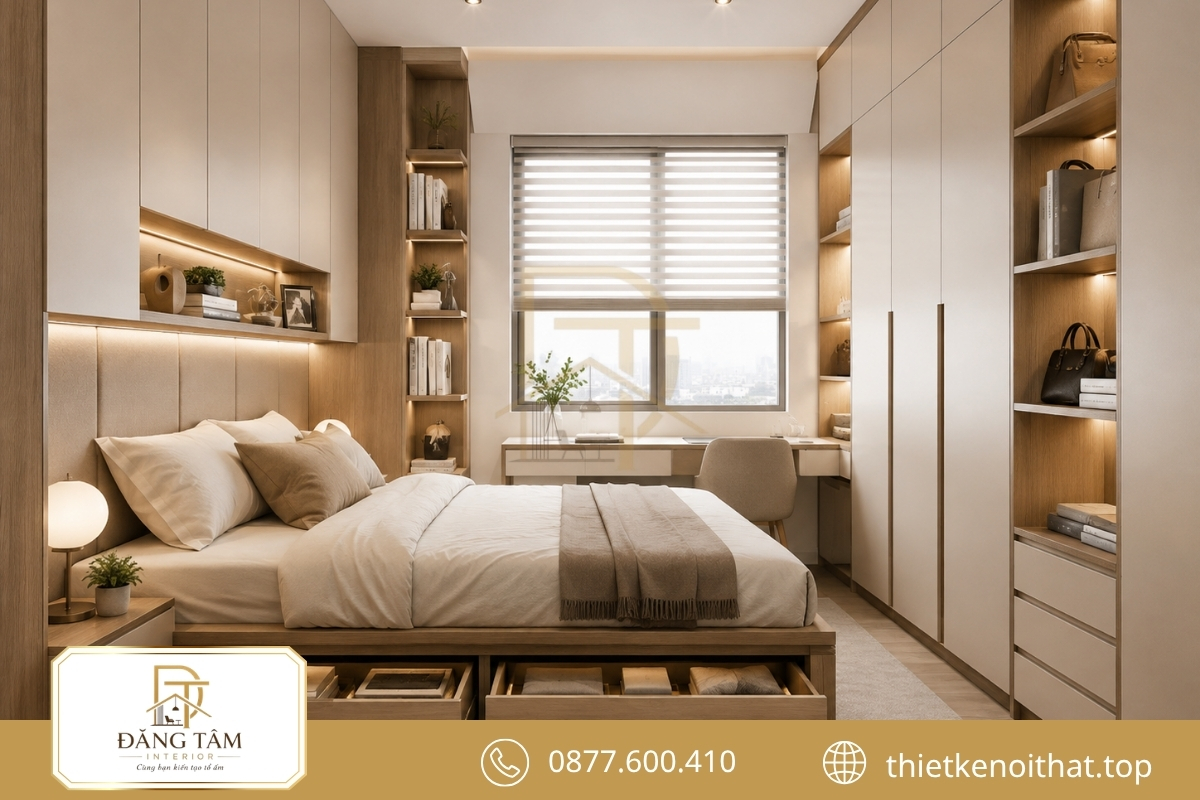 Tủ kịch trần tăng không gian lưu trữ mà không chiếm thêm mặt sàn