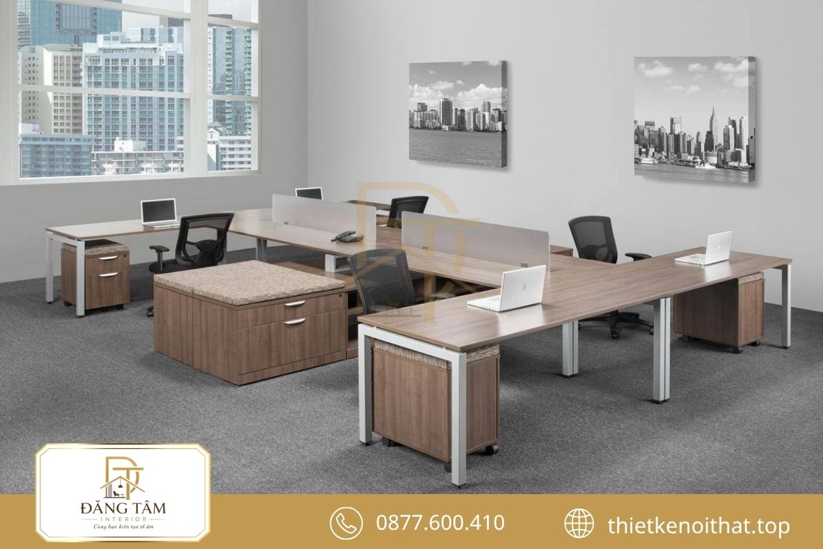 Văn phòng 30m2 cho 4–6 người bố trí gọn và thông thoáng 