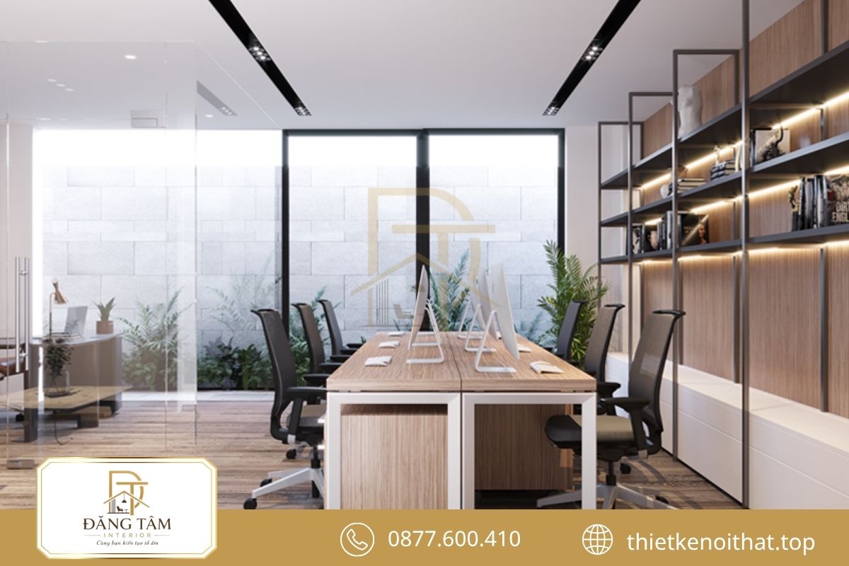 Thiết kế văn phòng 30m2 cho 6–8 người tối ưu diện tích 