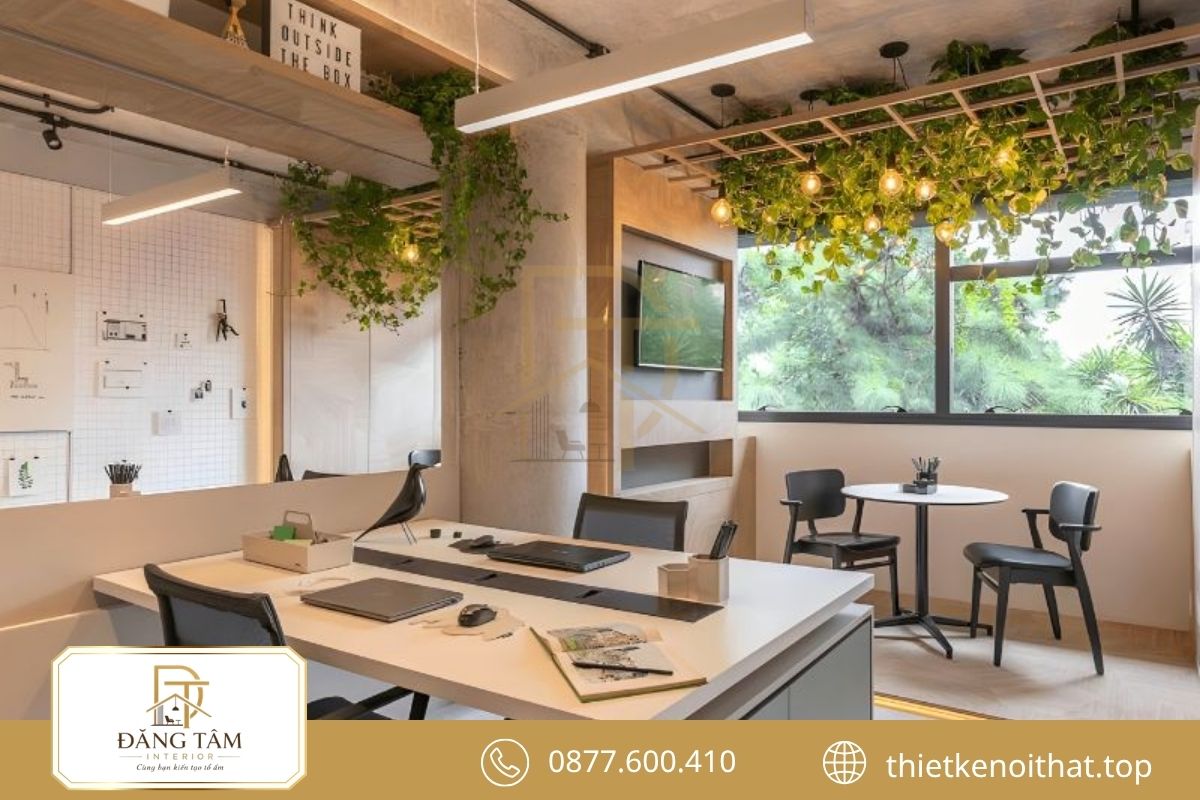 Thiết kế văn phòng nhỏ 30m2 kết hợp khu tiếp khách gọn gàng 