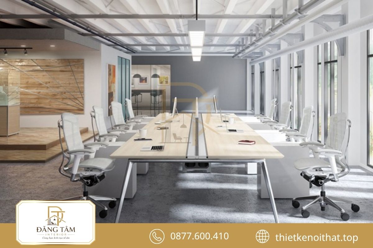 Thiết kế văn phòng 30m2 Japandi tinh giản ấm áp và cân bằng