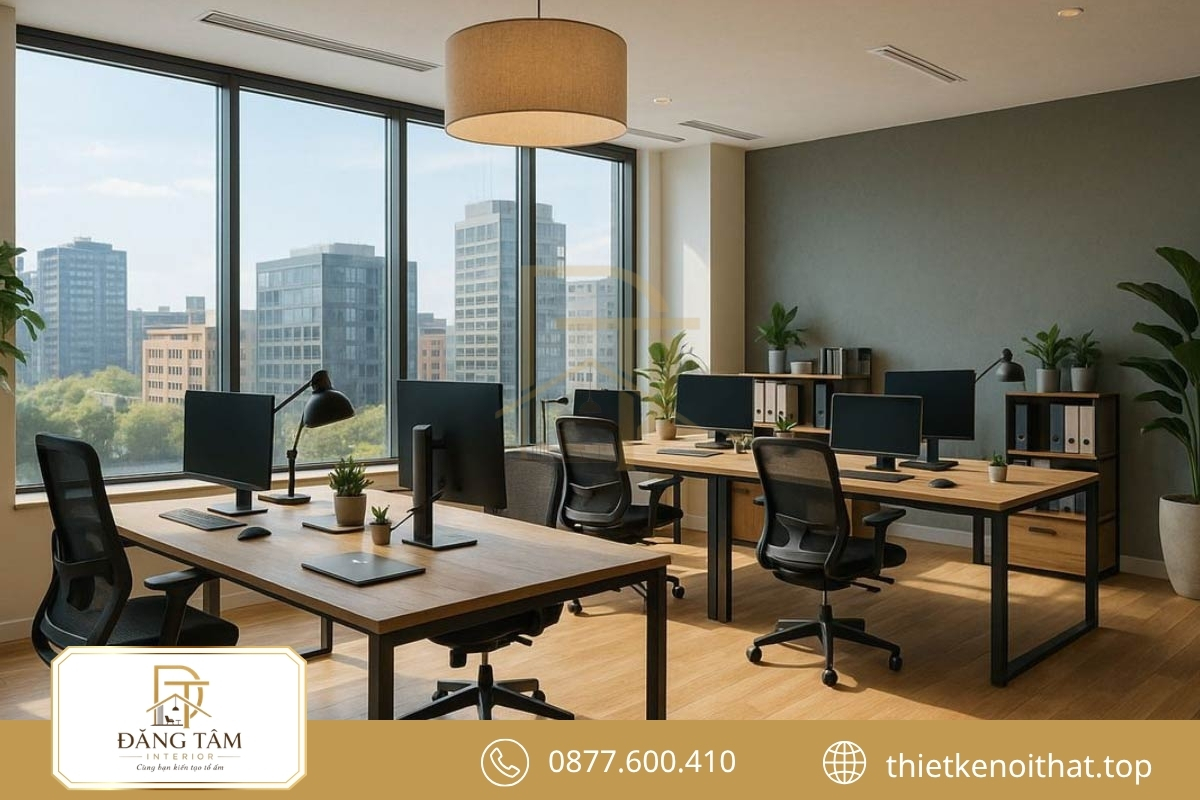 Văn phòng 35m2 Scandinavian sáng thoáng với gỗ và gam màu nhẹ 