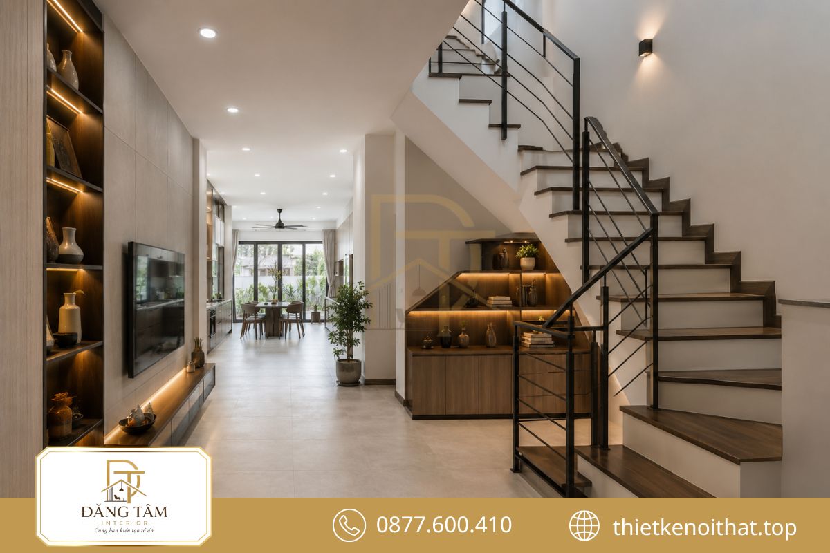 Bố trí cầu thang tối ưu giúp cải tạo nhà cấp 4 thành 2 tầng thông thoáng