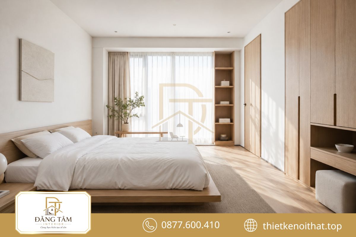 Trắng và gỗ mang lại phòng ngủ nam sáng thoáng, ấm áp