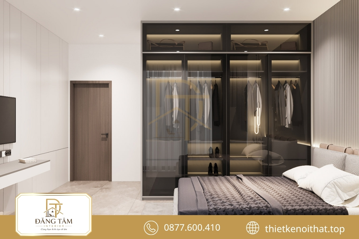 Hệ tủ âm tường mở rộng lưu trữ mà không gây cảm giác nặng