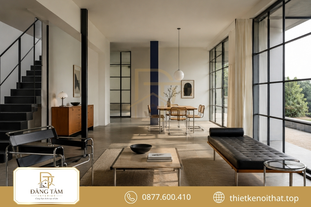 Phong cách Bauhaus trong nội thất hài hòa vật liệu, tỷ lệ và khoảng trống