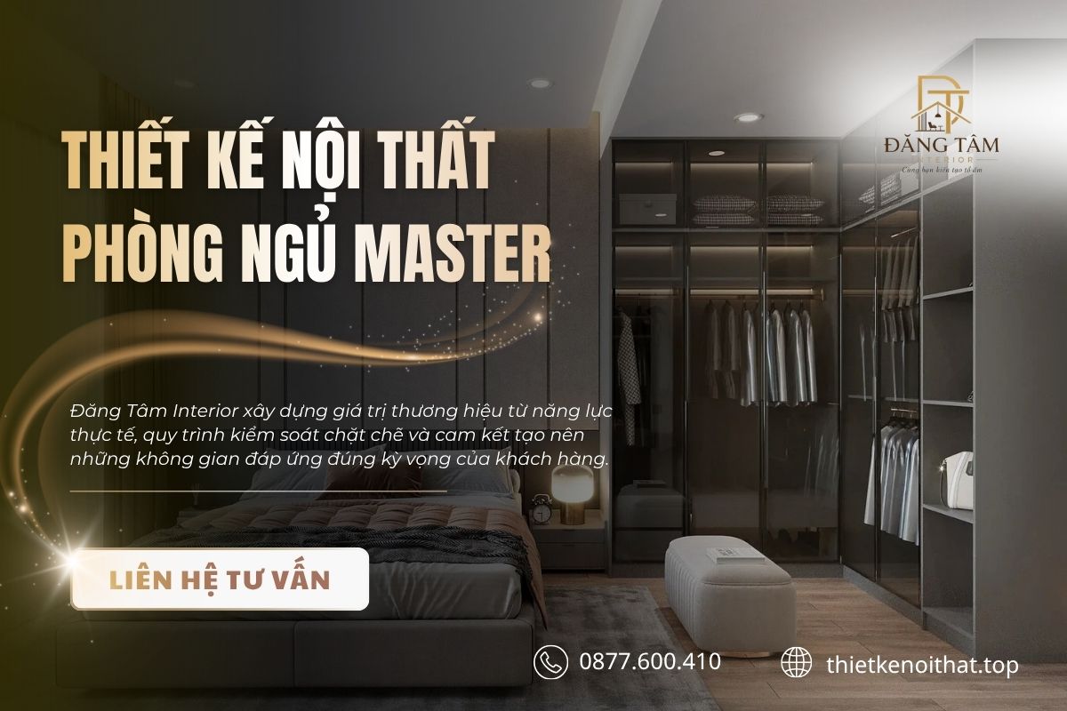 Đăng Tâm mang đến phòng master đồng bộ từ thiết kế đến thi công