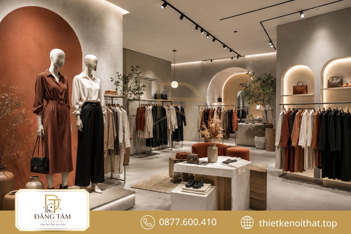 Concept đồng nhất giúp cửa hàng truyền tải rõ phong cách của từng dòng thời trang